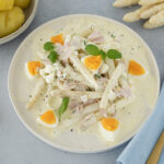 Spargelsalat mit Schinken und Ei